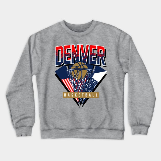 Denver Basketball 90s Throwback Crewneck Sweatshirt by funandgames